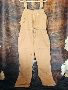 Carhartt Tan Duck Canvas Bib Overalls
